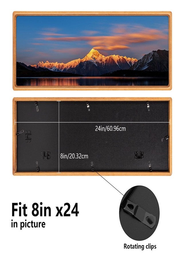 FOLANCRA إطار صور FOLANCRA مقاس 8x24، إطار صور طويل، بتنسيق أفقي أو رأسي، إطار خشبي لعرض الصور/الأعمال الفنية/الملصقات - Image 3